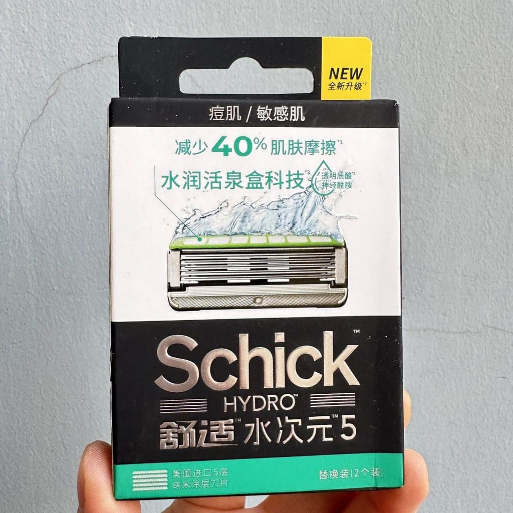 Schick Confortável HYDRO Water Dimension 5 Manual Navalha de Barbear Lâmina Importada de 5 Camadas de Barbear Umidade