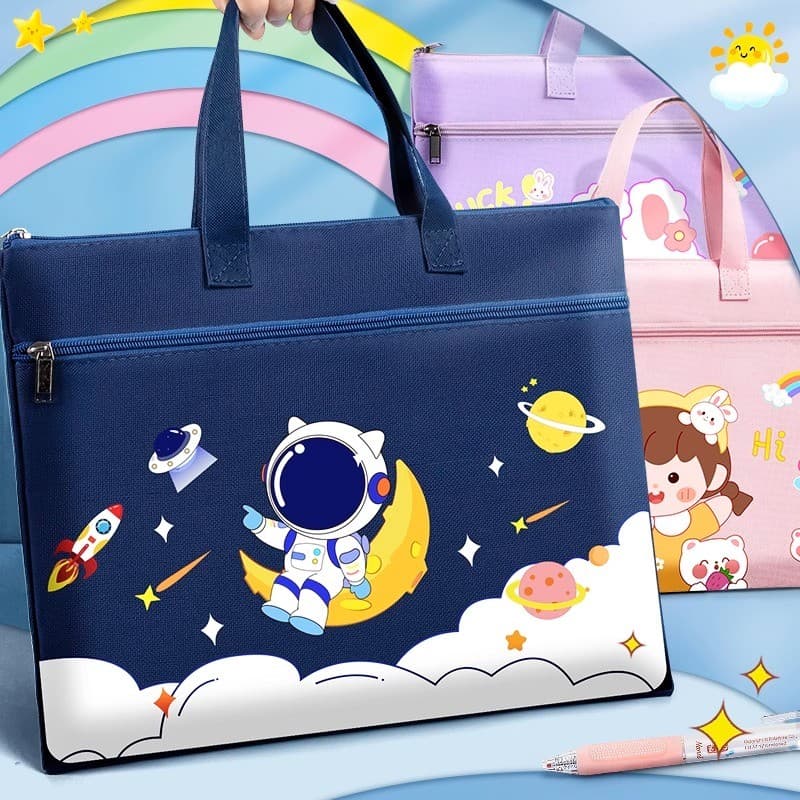 Sacola para estudantes da escola primária, bolsa para transporte de livros, bolsa para documentos de lona, bolsa para tu