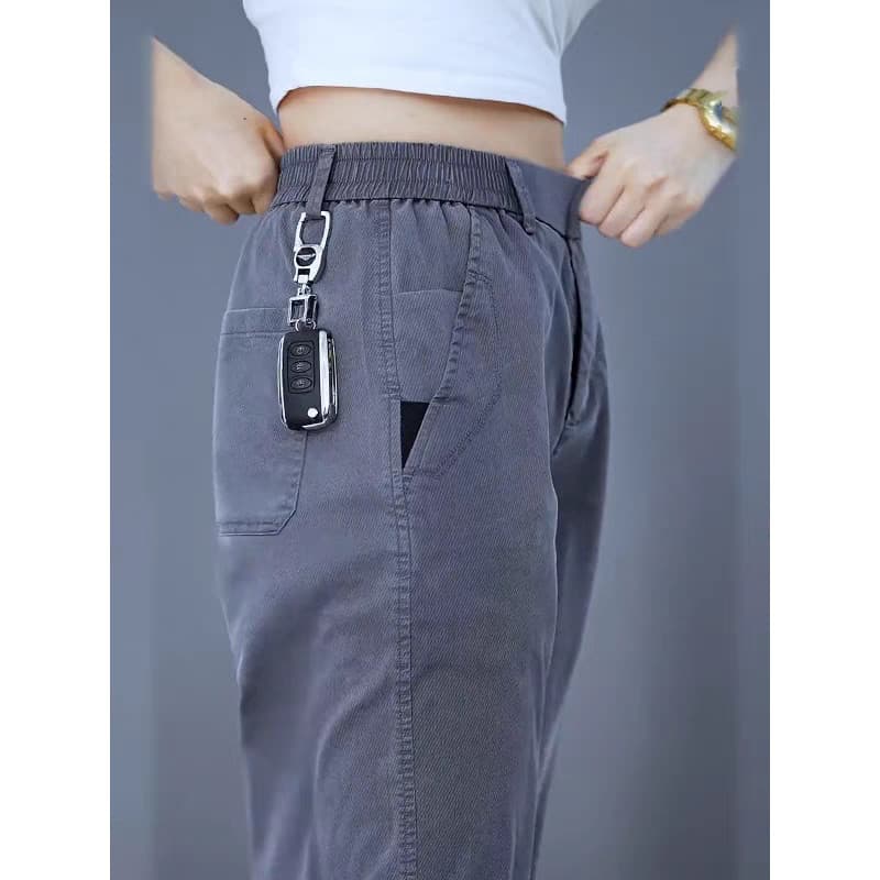 Lyocell Tencel calças casuais masculinas verão estilo fino 2025 novo estilo solto calças retas de meia-idade calças de s