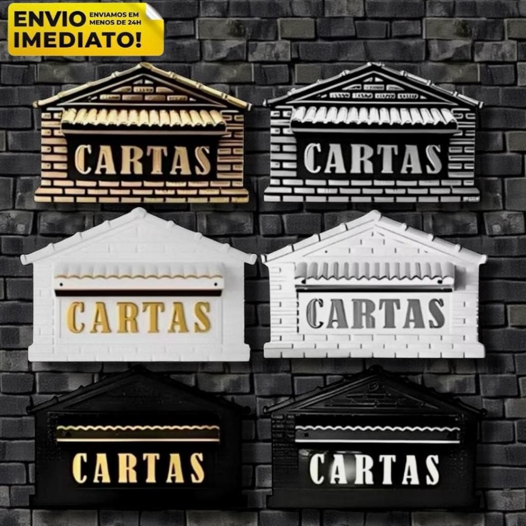 Caixa de Correio Modelo Universal Tijolinho Correspondência Casa Fundo Muro e Grade de Portão