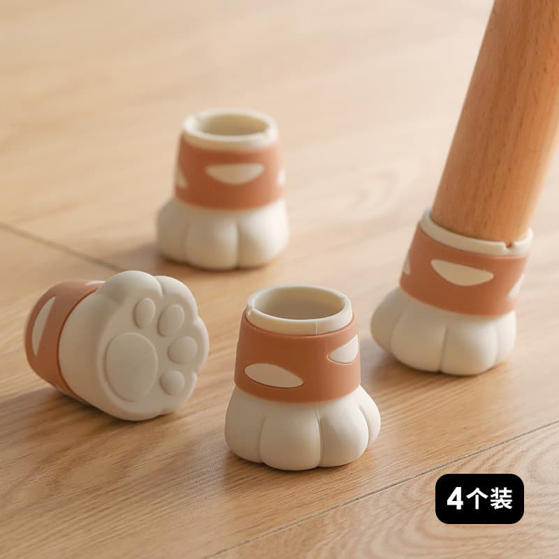 Bonito gato garra cadeira pé esteira mudo anti-deslizamento cadeira de mesa perna capa protetora Silicone fezes capa pé