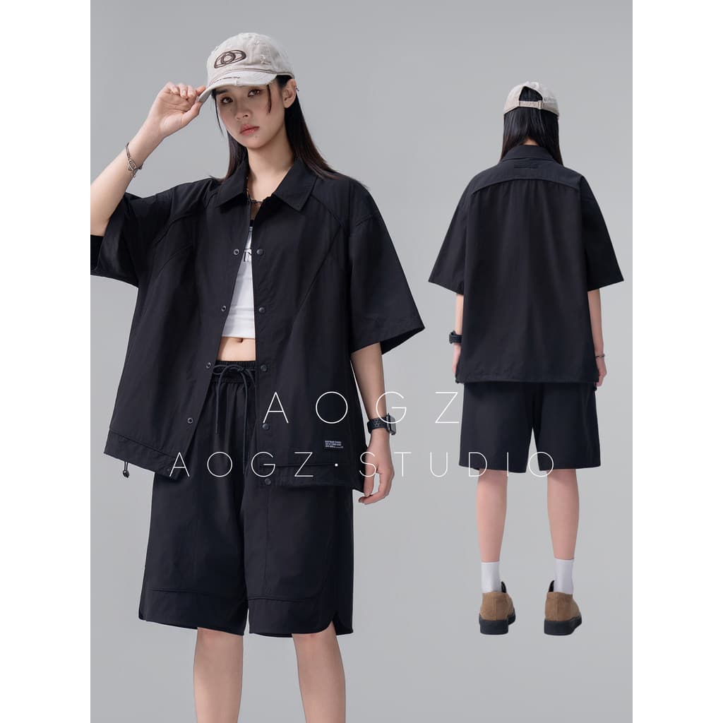 AOGZ protetor solar roupas camisa terno masculino feminino verão estilo fino rufião estilo bonito High-End ao ar livre j