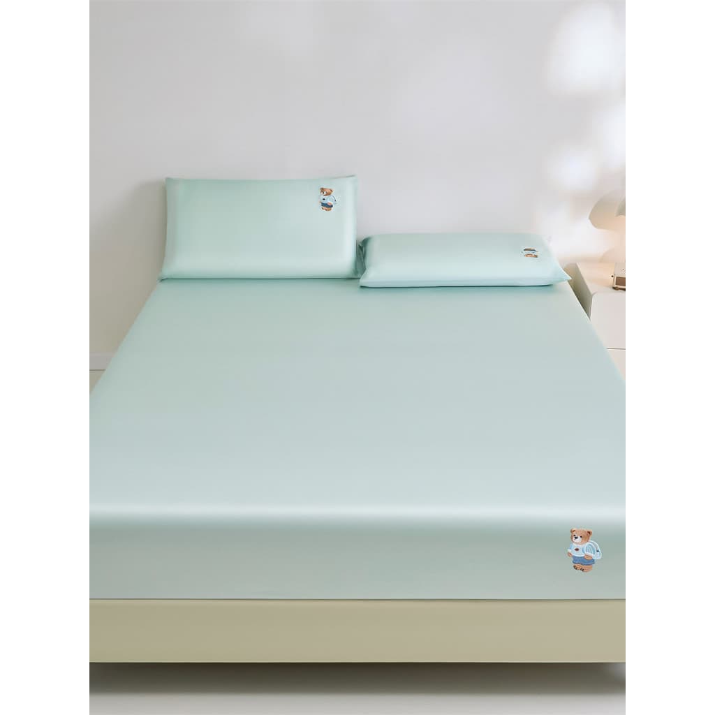 Tencel lençol de cama com sensação legal, pode dormir, máquina nua, lavável, tecido fresco, antiderrapante, tudo incluíd