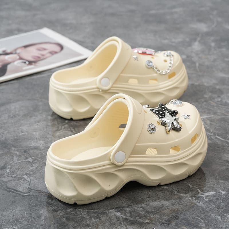 Mary Jane buraco sapatos femininos verão exterior usar Super quente aumentando sandálias femininas ao ar livre antiderra