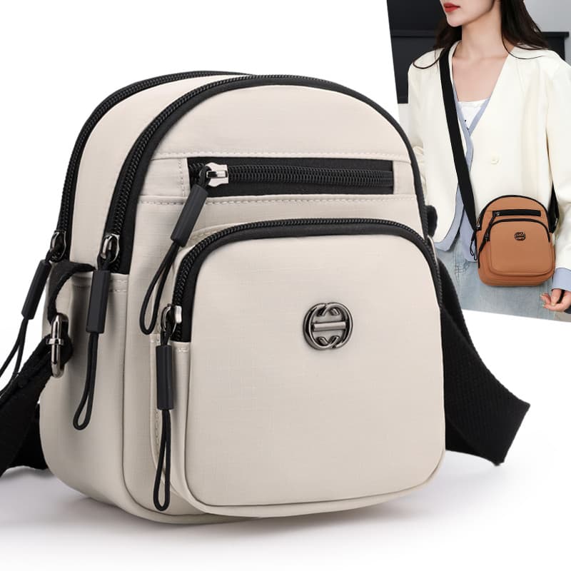 2025 Novo Estilo Moda Leve Bolsa de Ombro Pequena Verão Caminhada Casual Bolsa Mensageiro Multicamadas Bolsa para Celula