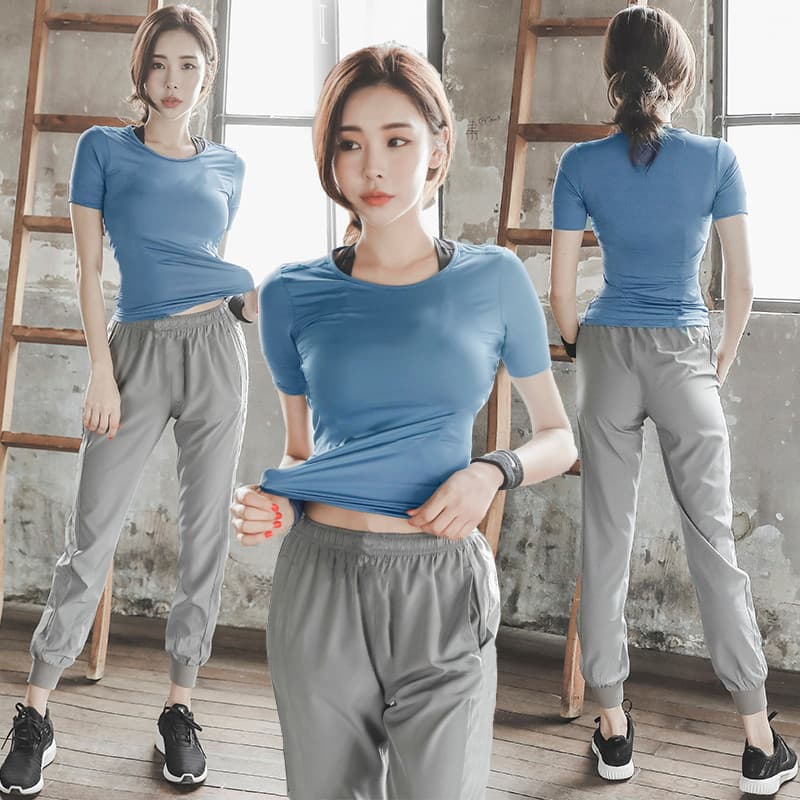 Miss Yoga Wear terno feminino verão profissional High-End estilo temperamento Fitness esportes de manga curta estilo fin