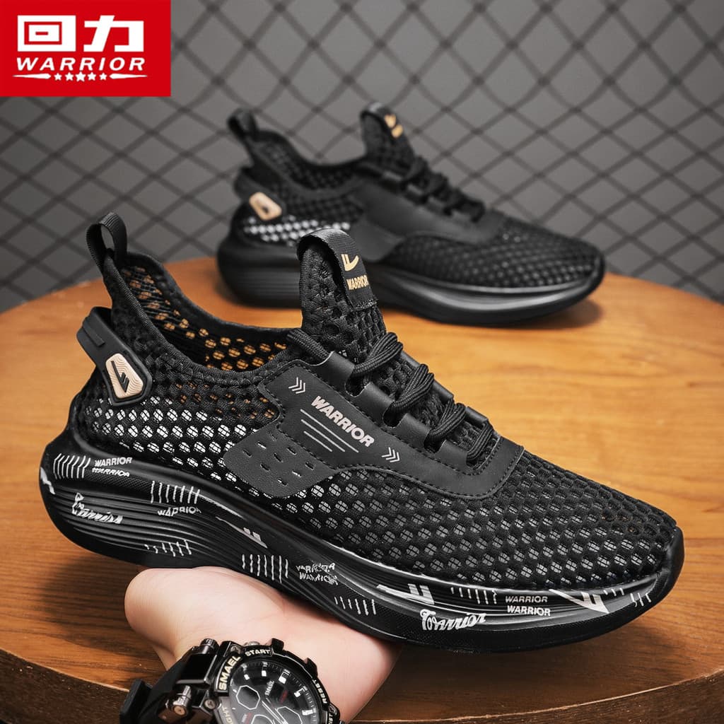 Puxar para trás malha buraco sapatos masculinos verão oco respirável desodorante sapatos de malha fina leve esportes cas