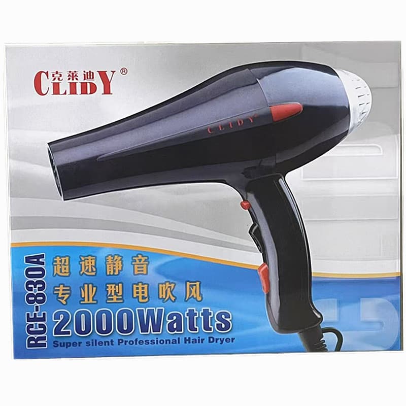 CRE-830A Clady Secador de cabelo doméstico Secador de cabelo durável 2.000 W Preto