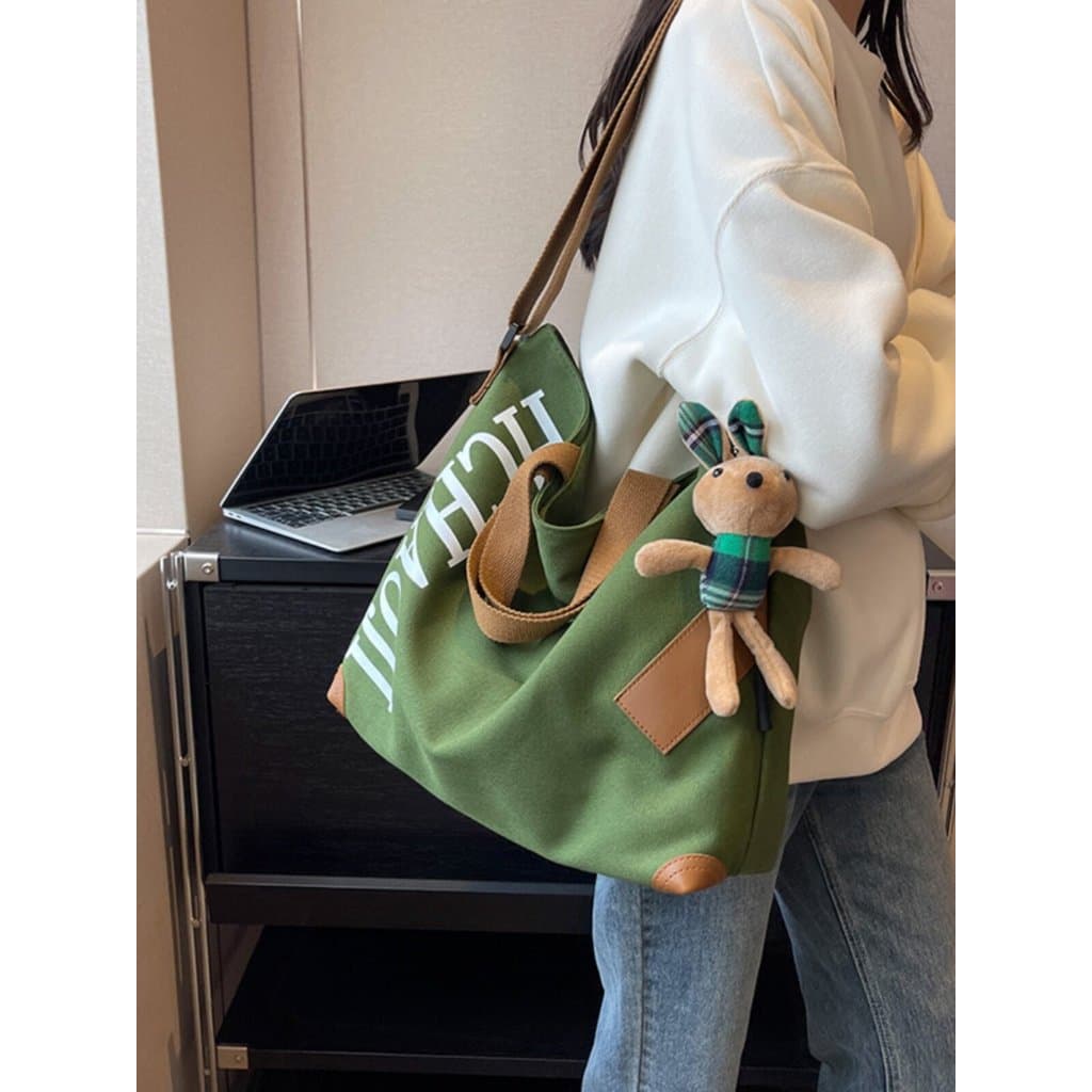 Bolsa de lona japonesa Casual de um ombro para estudantes universitários