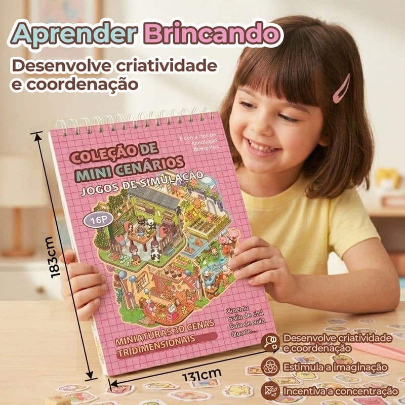 Livro Adesivos Diy Capivara 3d 8 Cenários + Pinça Fofos Anti Stress E Ansiedade--Envio imediato