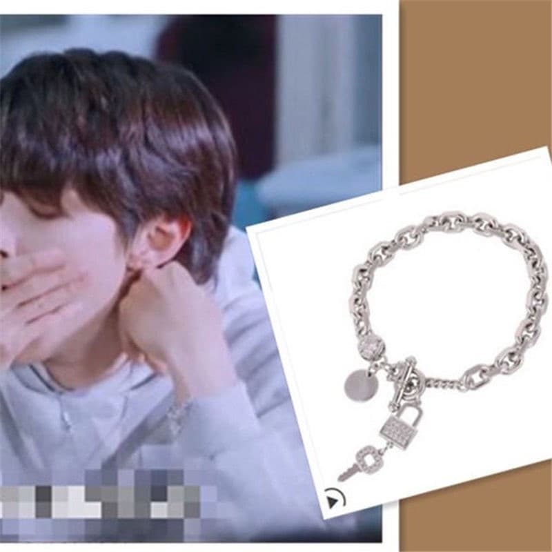 Nova Pulseira Goddess Vem Amarela com Folha de Prata, Design de Cadeado e Chave para Casais, Versão Coreana BNER