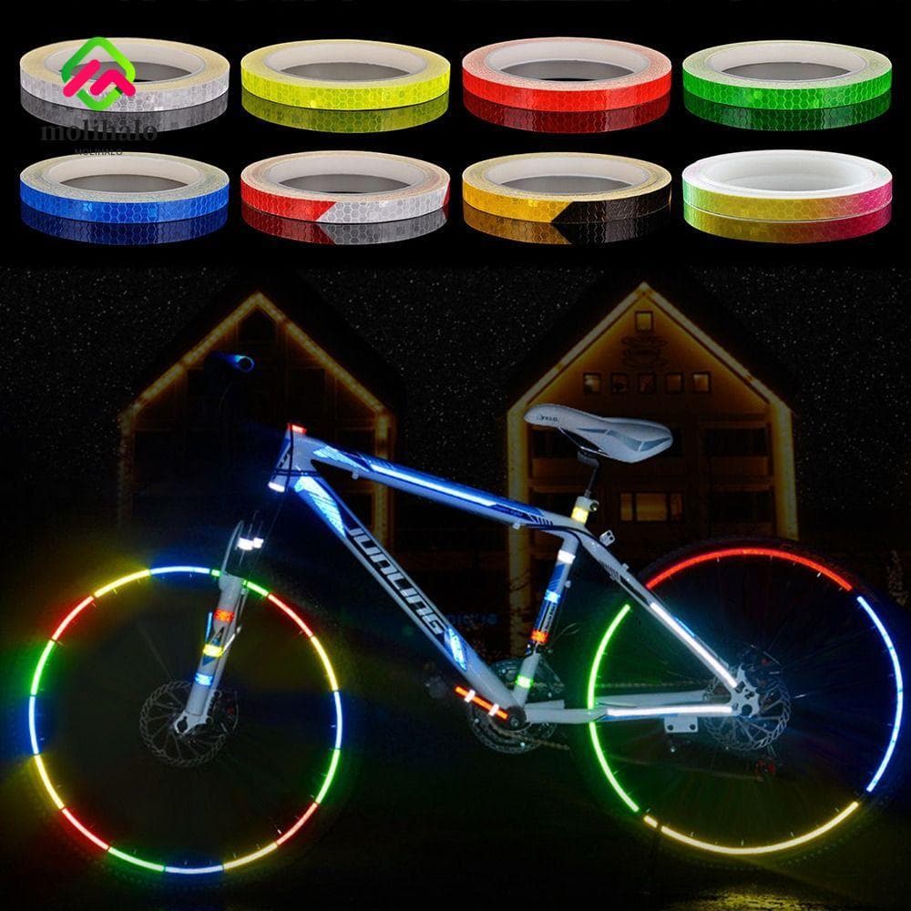 MOLIHALO Bicicleta Fita Reflexiva Filme Adesivos Reflexivos Motocicleta Reflexivo Fitas De Advertência Para Ciclismo