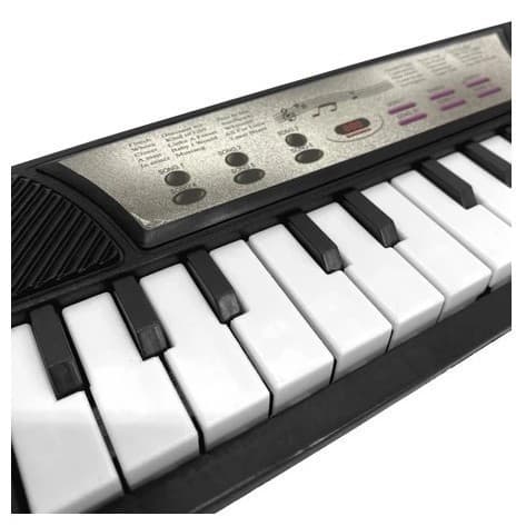 MINI TECLADO MUSICAL DE PLÁSTICO À PILHA COR PRETA TK-AB4535 BRINQUEDO