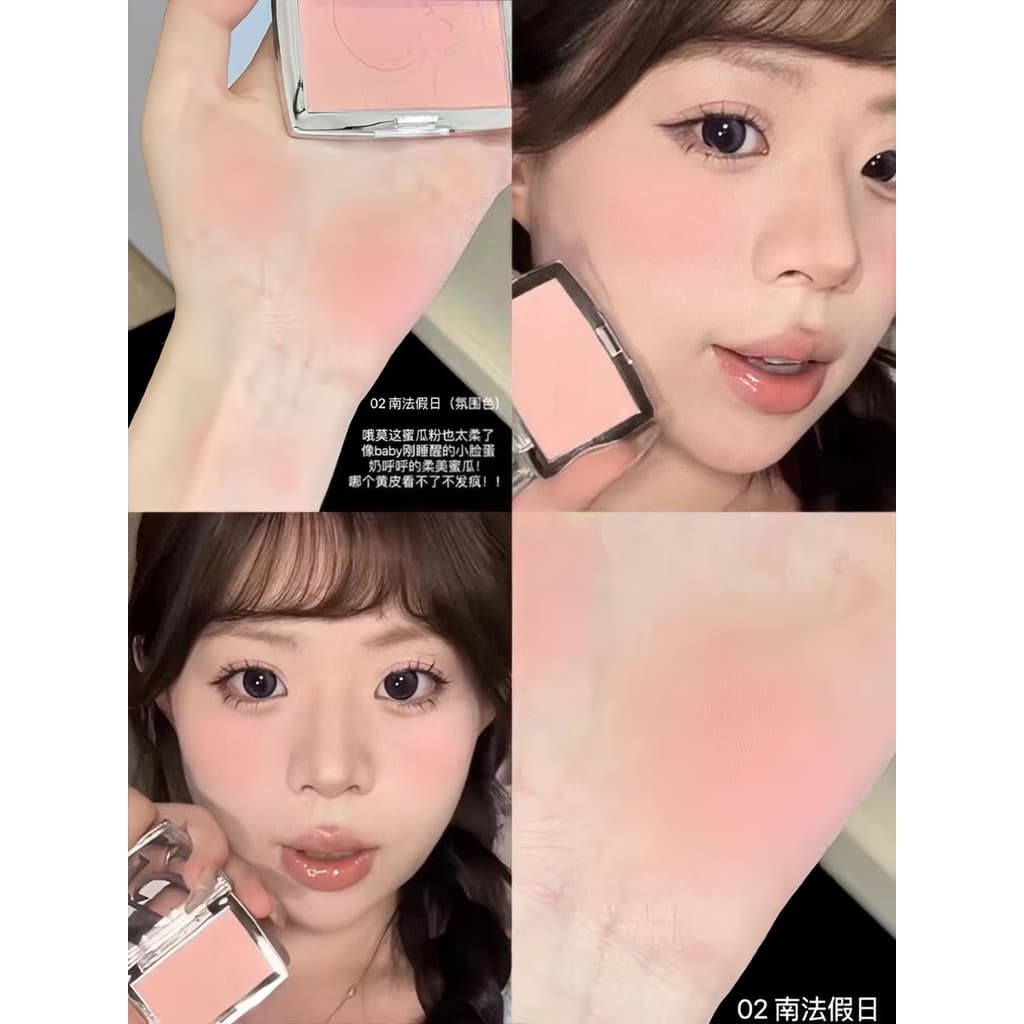 Cor de melão Nude Feel!Néctar em pó coreano Blush monocromático fosco alto brilho reparação expansão psiquiatra cor sol