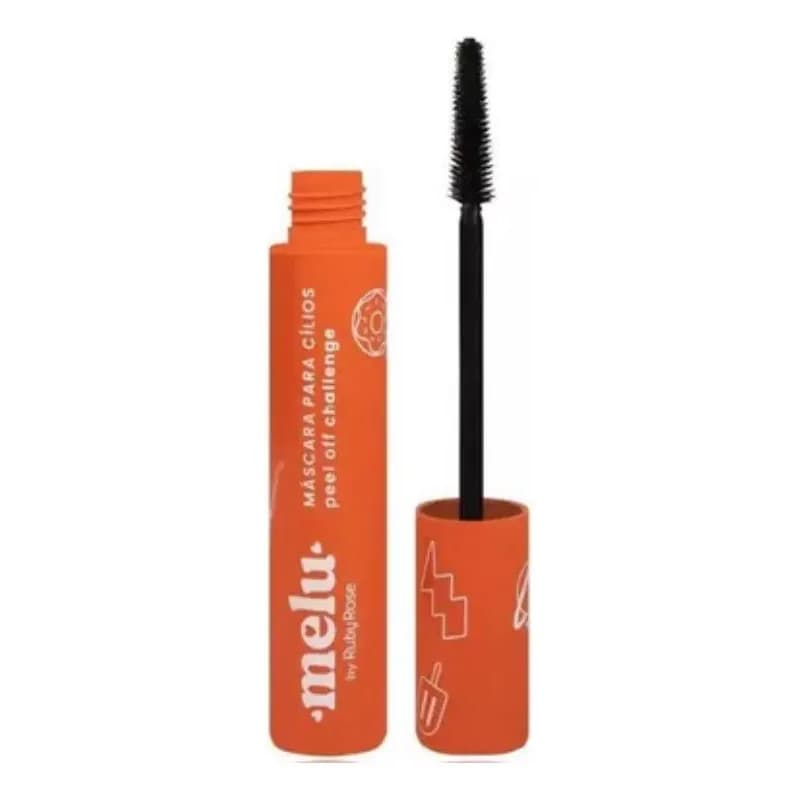 Mascara P/ Cílios Challenge Super Alongamento Melu Peel Off - Like It Ruby Rose Cor Laranja - Super Alongamento