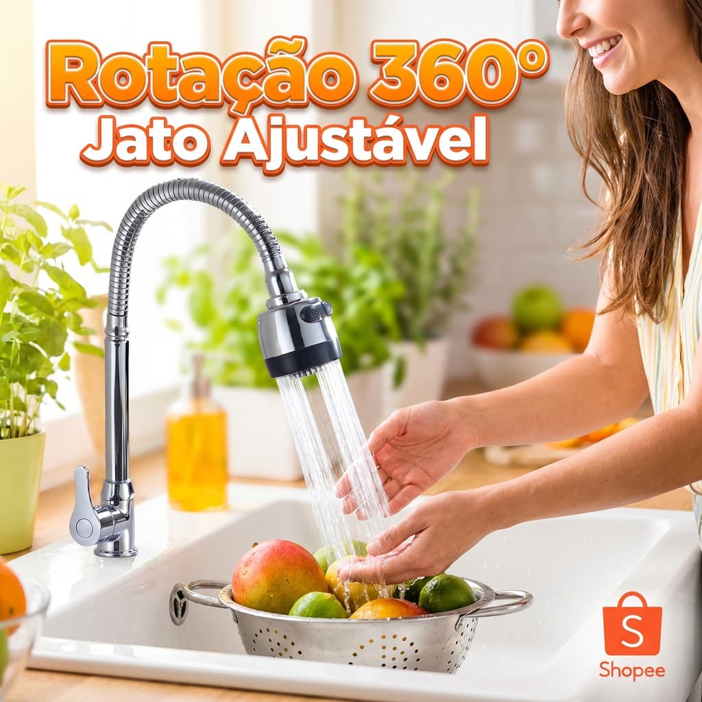 Torneira metálica de para cozinha montada na parede, pia com bico flexível,, torneira giratória de mesa