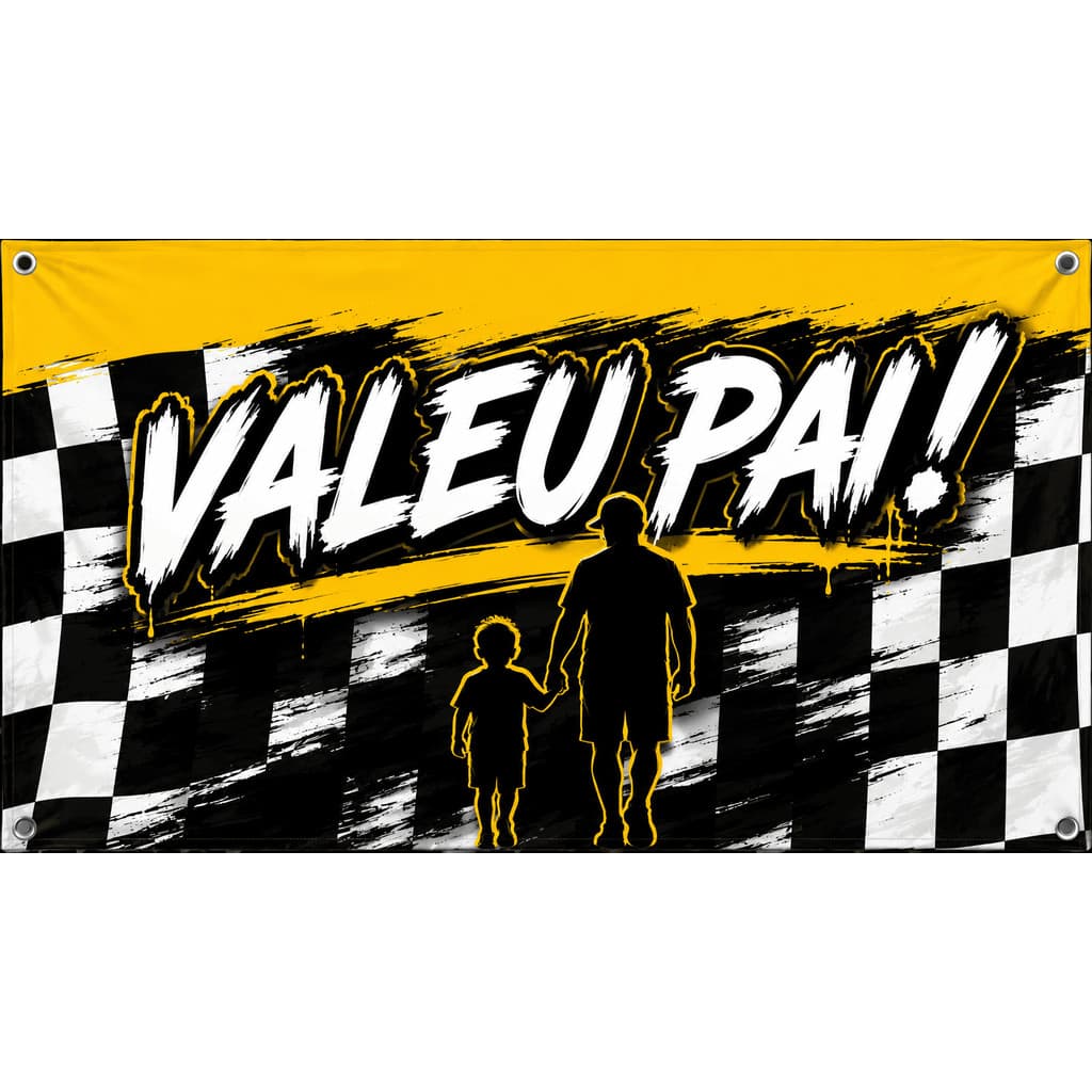 BANDEIRA PARA CAMINHÃO CARRO MOTO FURGÃO BAU 90X65 LONA 4 ILHÓIS  valeu pai novo