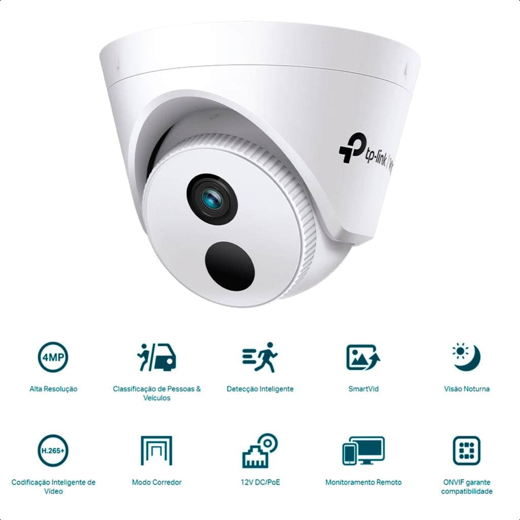 Câmera Ip Interna Tp-link VIGI C440i 4mp Com Infravermelho Poe Detecção Ia Visão Noturna H.265+