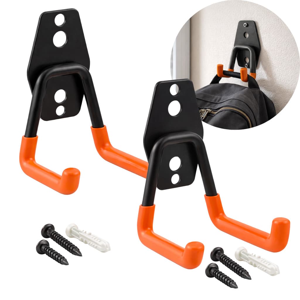 Kit com 2 Suporte Multiuso 23kg Parede Vassoura Mangueira Escada