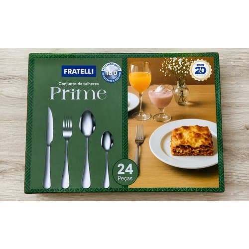 Faqueiro Inox 24 Peças Talheres Completo Durável Resistentes Prime Aço Inoxidável