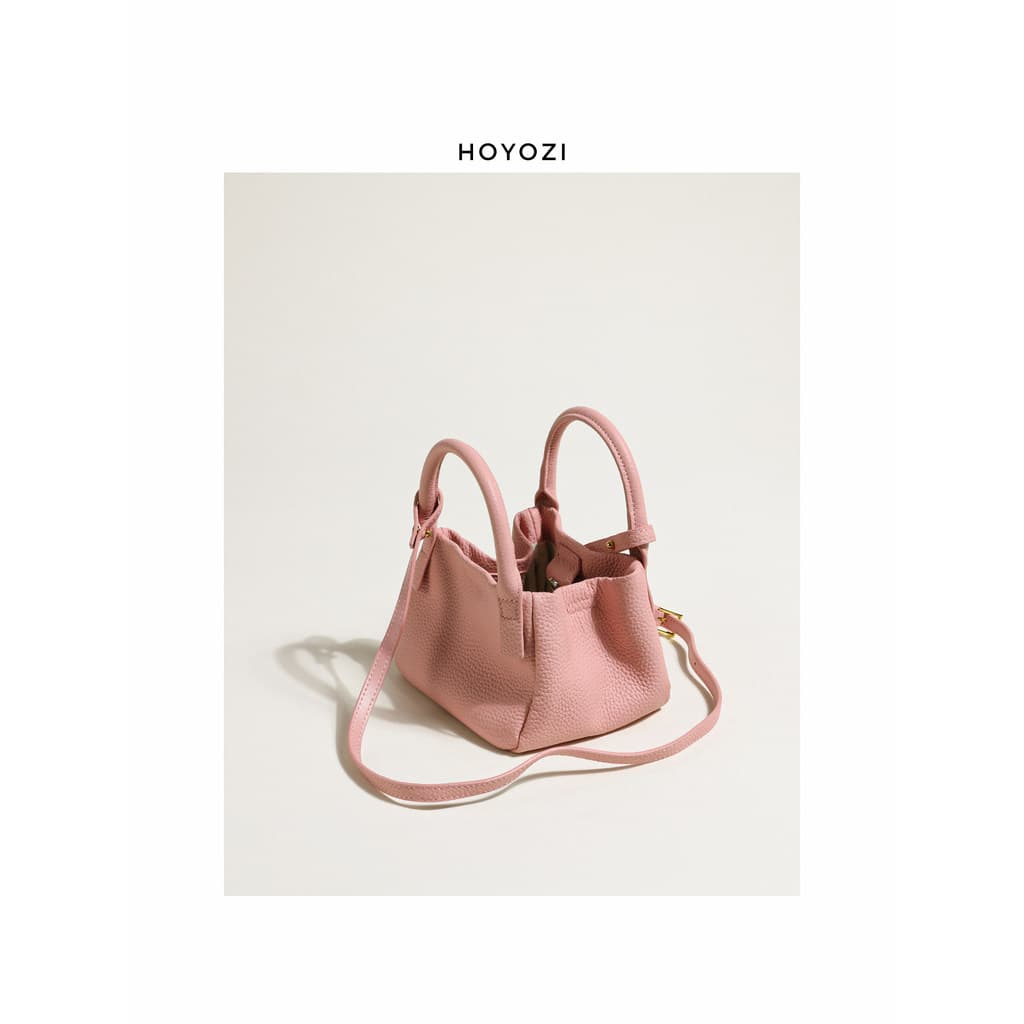 [Bolsa Xiaoyoujia] HOYOZI Bolsa Feminina de Couro Genuíno Mini Sacola Bolsa Mensageiro Portátil Feminina 2026 Novo Estil