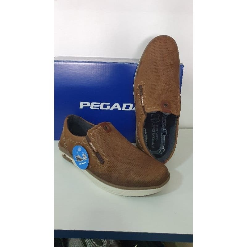 Sapatênis Pegada Masculino Couro Legítimo 119311 Slip On Casual Calce Fácil Sem Cadarço Confortável Original