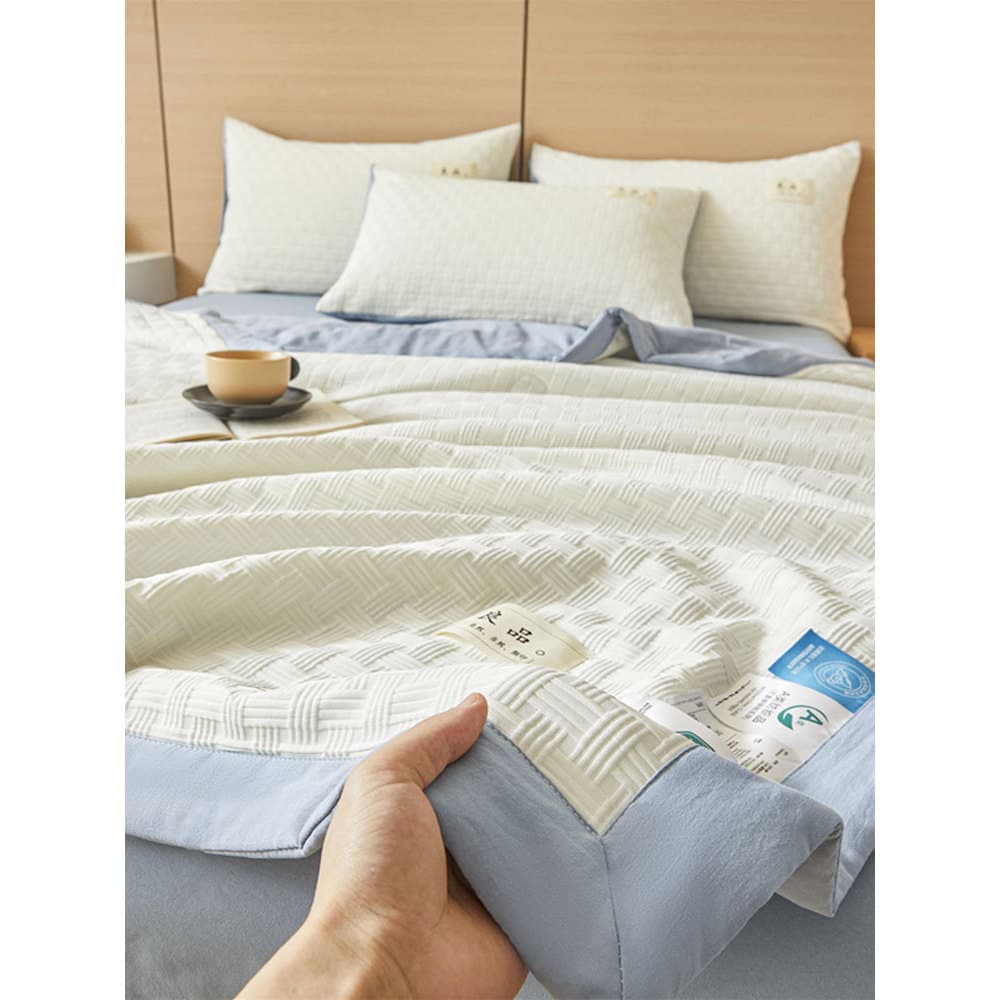 Muji classe a Waffle verão fresco colcha ar condicionado colcha máquina lavável lavável colcha fina dormitório estudante