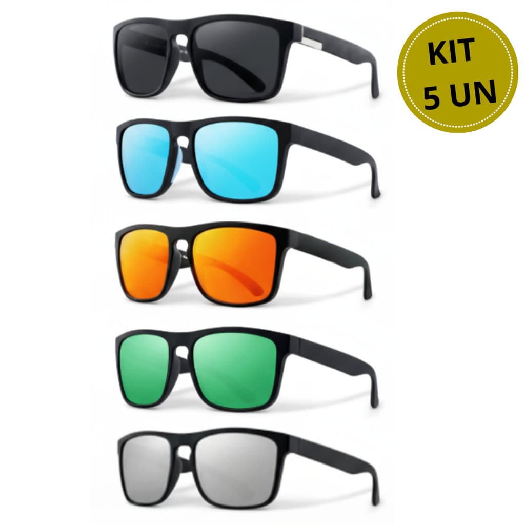 KIT 5 Óculos de sol Quikisver moda verão com proteção uv400