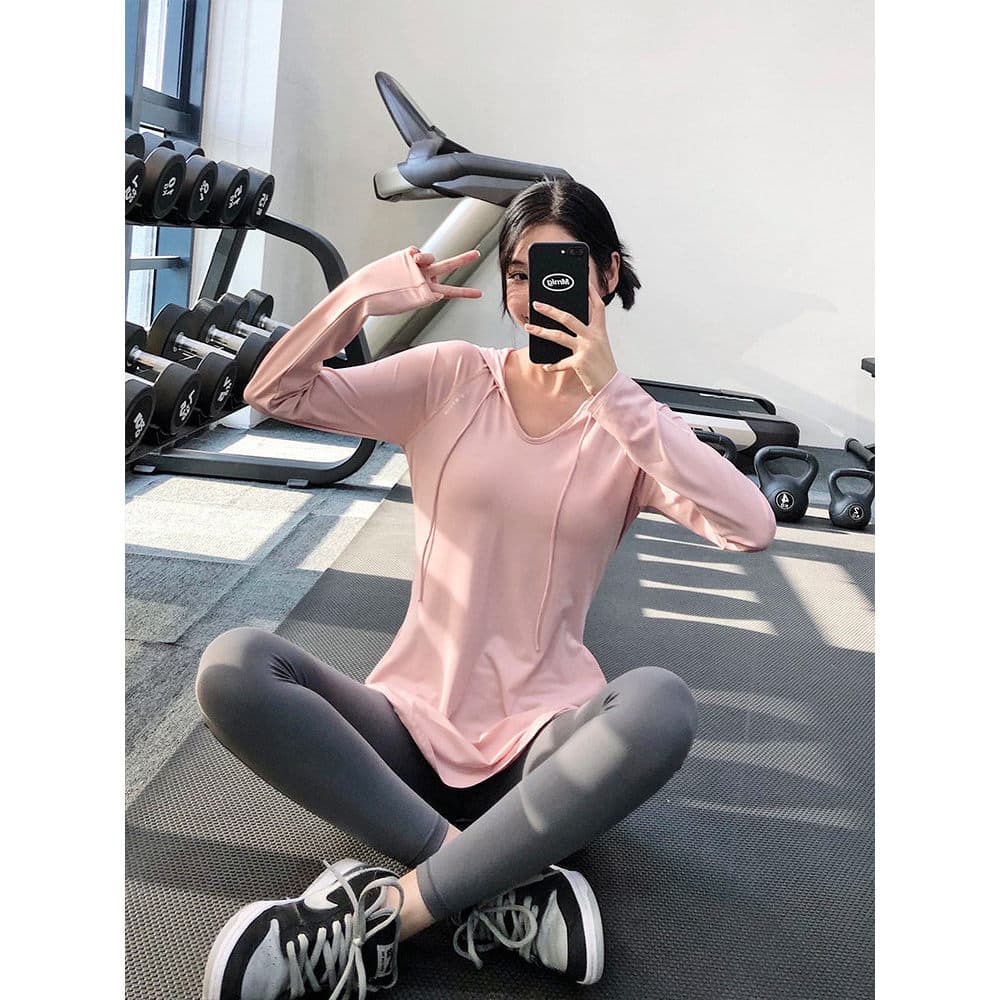 Annerun Casual solto esportes topo feminino Plus Size comprimento médio roupas de Yoga moletom com capuz roupas de Fitne