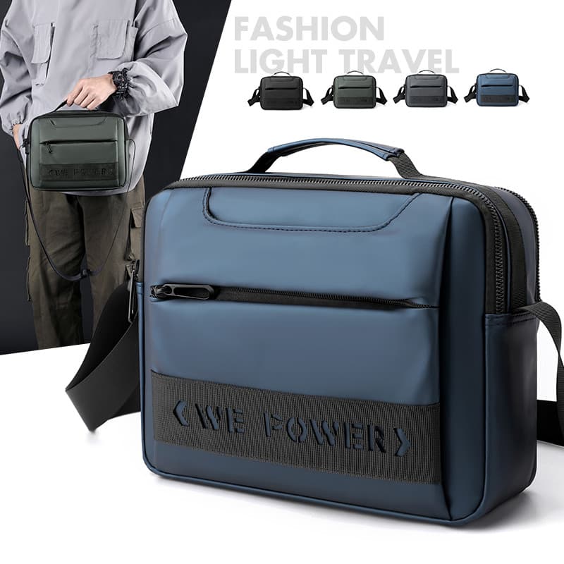 Nova bolsa mensageiro masculina à prova d'água, grande capacidade, negócios, Casual, bolsa de ombro, Horizontal, multico