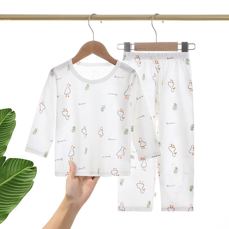 Verão crianças pijamas Ultra-fino roupas de bebê calças de manga comprida puro algodão meninos meninas bebê casa ar cond