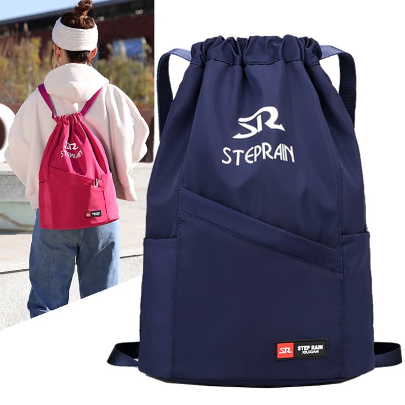 Cordão cordão bolso Oxford pano mochila 2025 novo estilo Casual saco de escola feminino ins estilo mochila de viagem à p