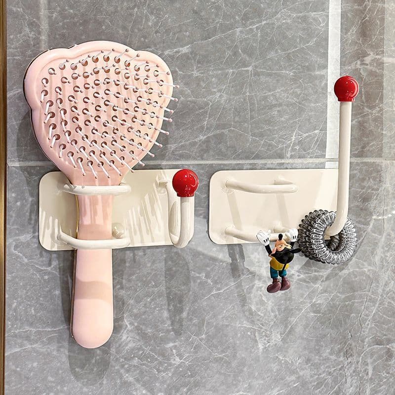 Elástico de cabelo para banheiro, faixa de cabelo, corda de cabelo, gancho, suporte de armazenamento de parede para banh