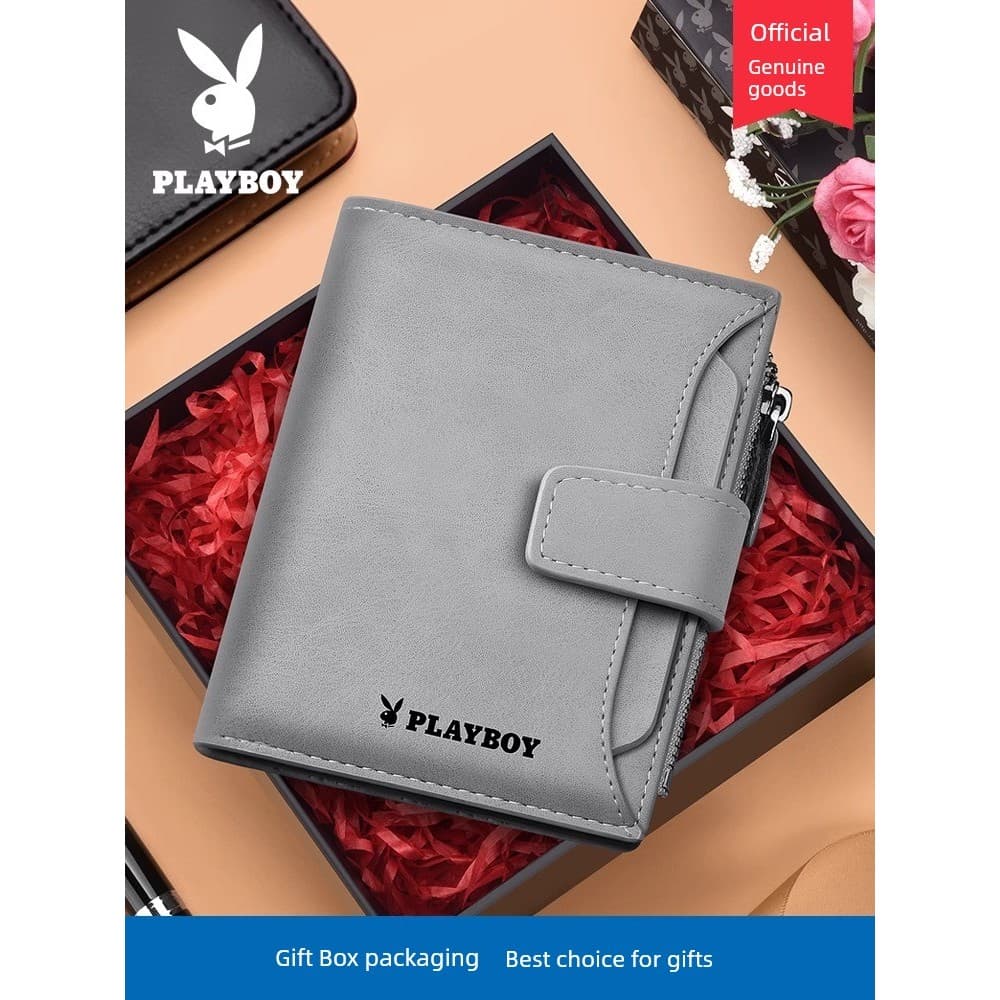 carteira masculina com ziper carteira masculina Carteira curta masculina Playboy Simple Street Wear