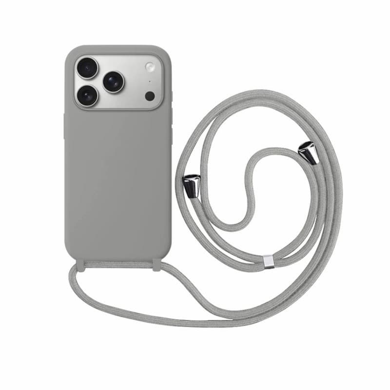 Capinha Case Com Alça cinza Para linha 14/15 plus /16E 17 17AIR 17PRO 17PROMAX 12PROMAX 17E