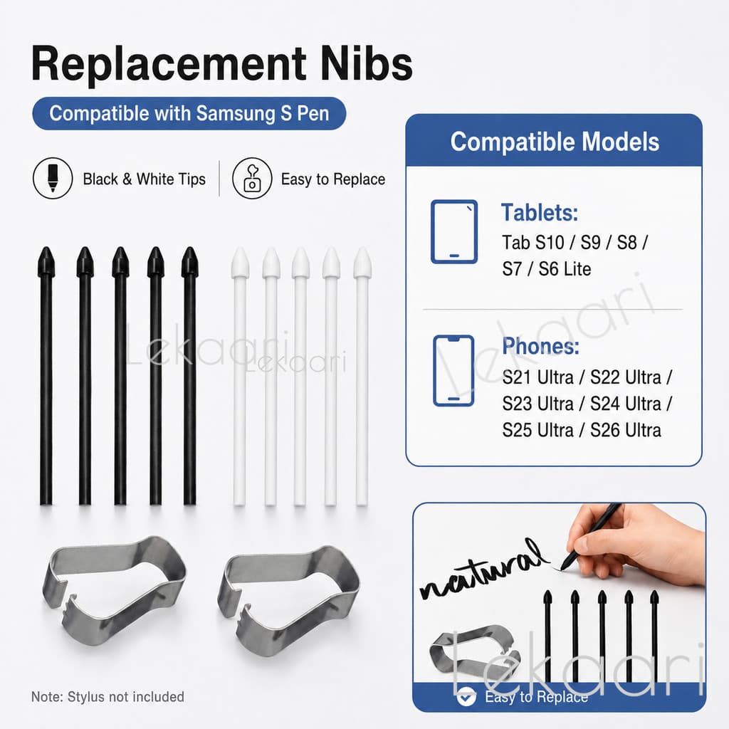 Stylus S Pen Tips Para Samsung Galaxy Tab S10 S9 S8 S7 FE S6 Lite Plus Ultra Canetas Repalement Nibs Conjunto De Ferrame
