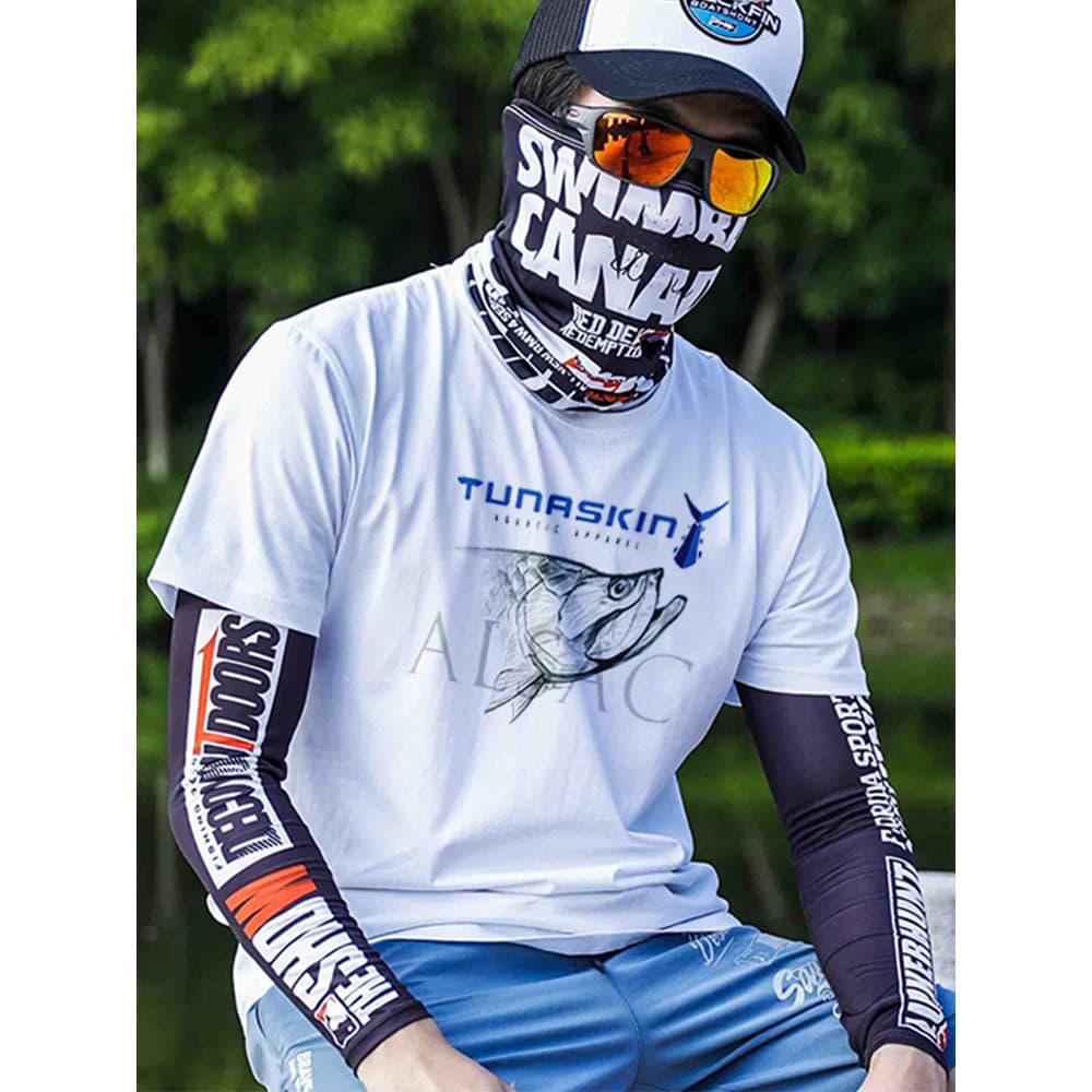 Isca de pesca camiseta roupas de pesca verão manga curta masculino em torno do pescoço leve protetor solar roupas de pes