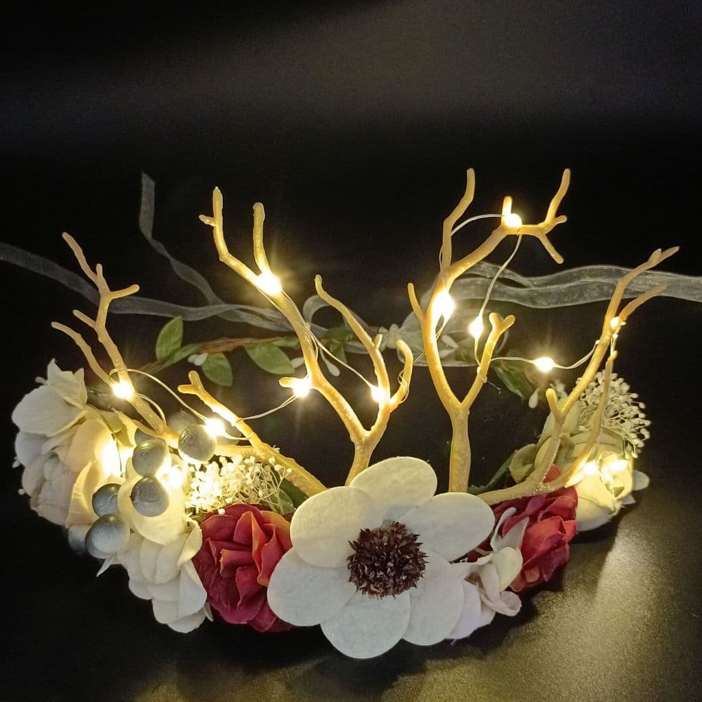 Tiara De Coroa De Flores Que Brilha No Escuro Para Mulheres , Meninas , Festa De Festival , Casamento , Despedida De Sol