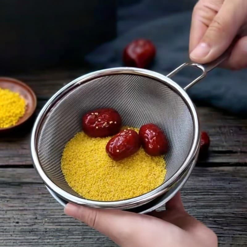 Taoxiao smi ferramenta útil para lavar Quinoa cesta de drenagem de gergelim com alça tigela de aço inoxidável para bater