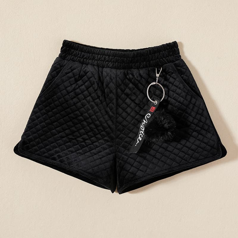 Shorts de perna larga de veludo dourado feminino roupa exterior 2025 outono inverno novo estilo cintura alta shorts de p