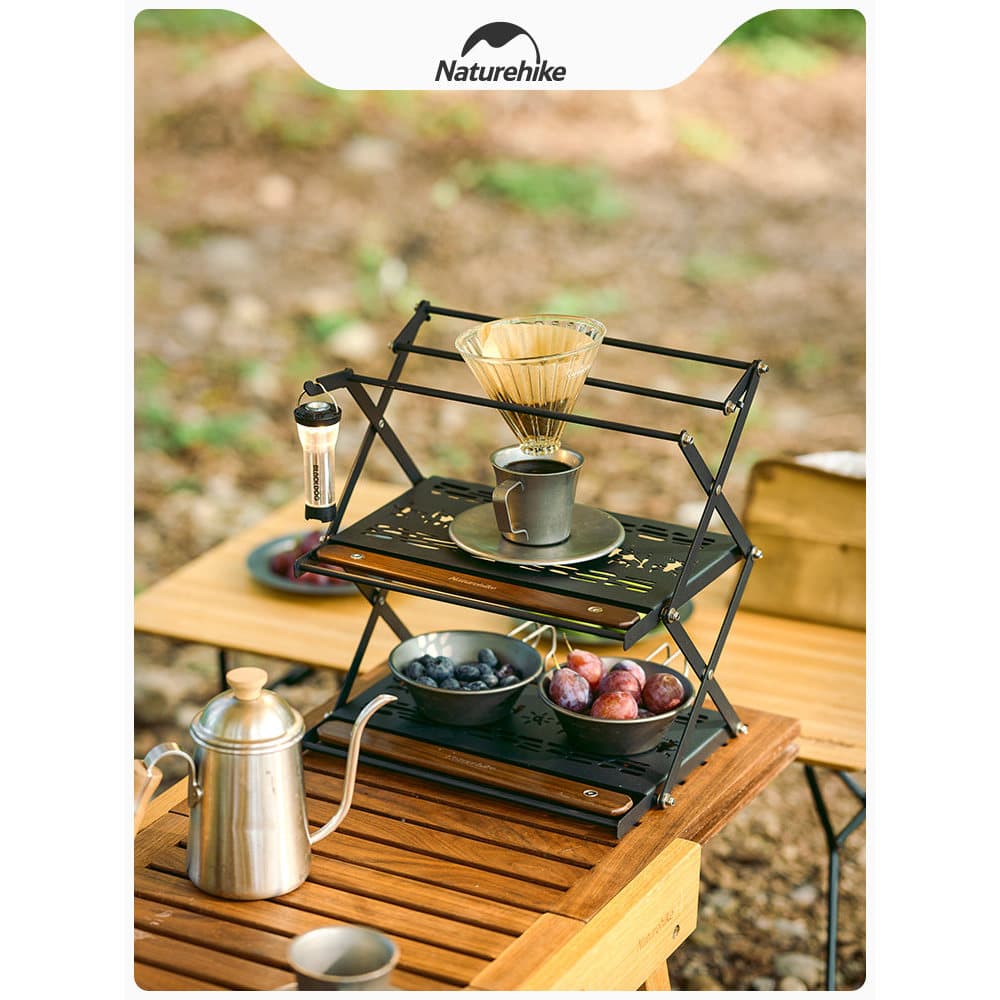 Naturehike Naturehike Prateleira de mesa portátil para acampamento ao ar livre, acampamento, piquenique, talheres, Rack