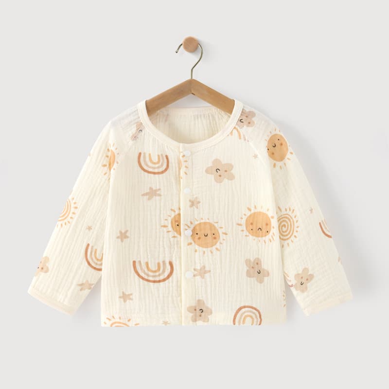 Bebê casa roupas topos Cardigan verão gaze fina roupas de ar condicionado do bebê Bottoming roupa interior pijamas topos