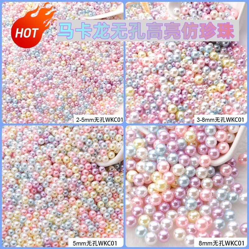 ABS Macaron não poroso imitação de pérola destaque cor contas soltas grandes pequenas contas misturadas diy acessórios a
