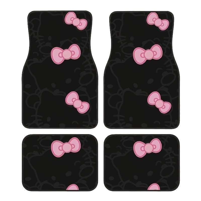 Sanrio HelloKitty 4 peças de tapete antiderrapante Universal para carro, acessórios fofos para Interior de carro, tapete