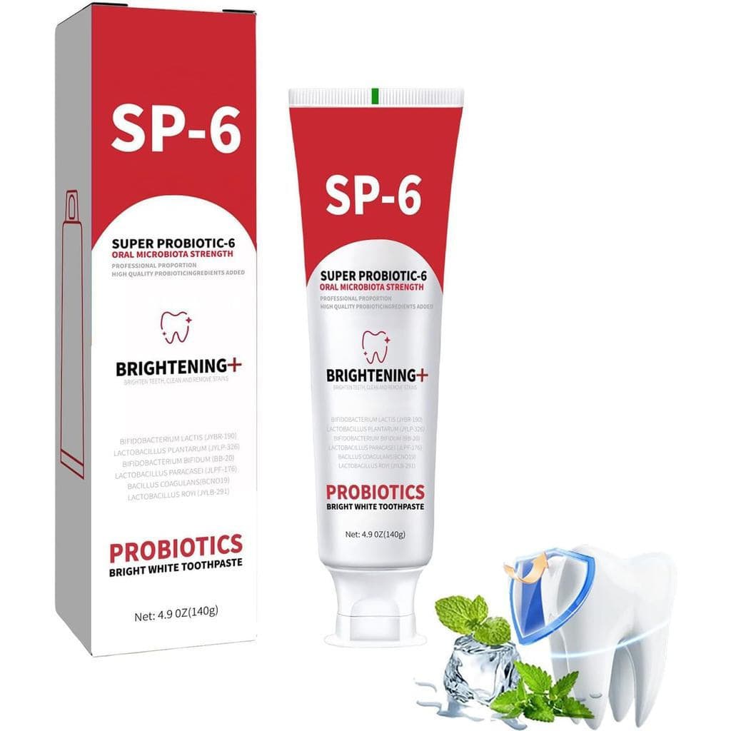 Pasta de Dente Probiótica SP-6, Pasta de Dente Super Probiótica Sem Fluoreto, adequada para higiene oral.