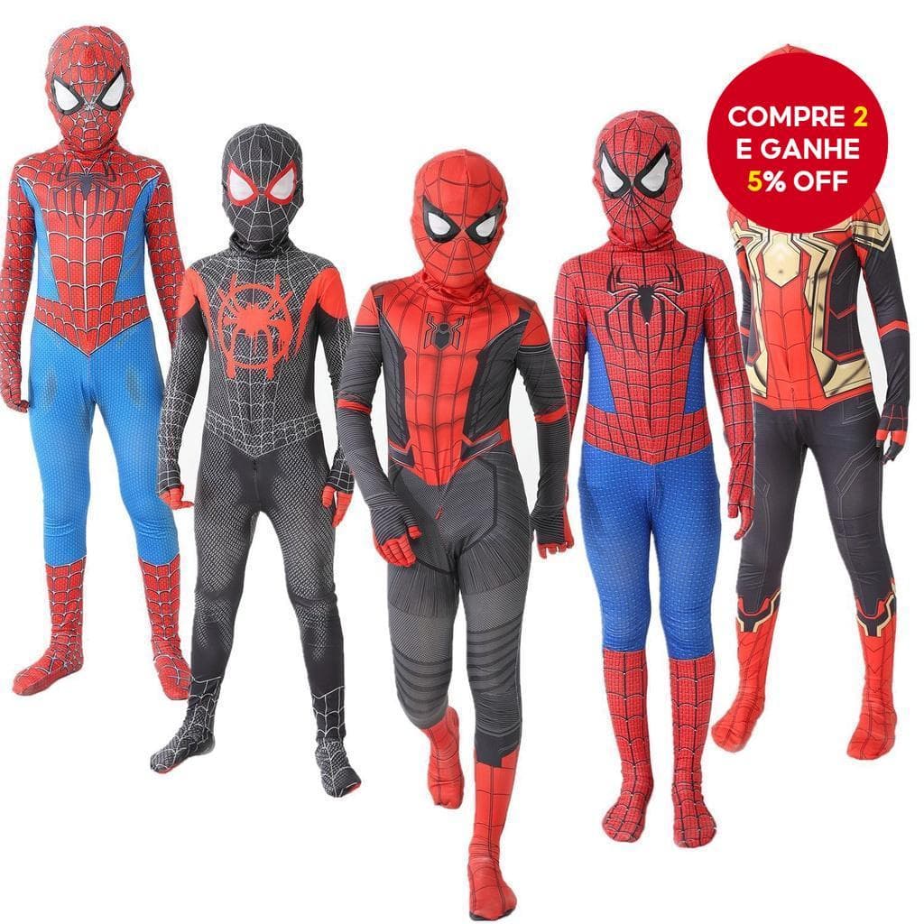 Body Do Homem-Aranha Fantasia De Halloween Para Crianças De 9 Anos E Adultos Conjunto Combinando