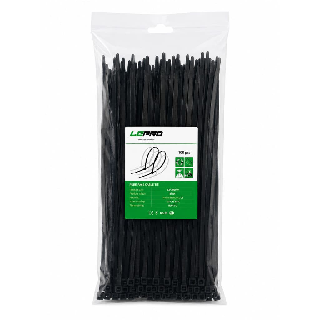 ABRAÇADEIRA 20CM 4.8 200MM LGPRO PACOTE 100 UNIDADES