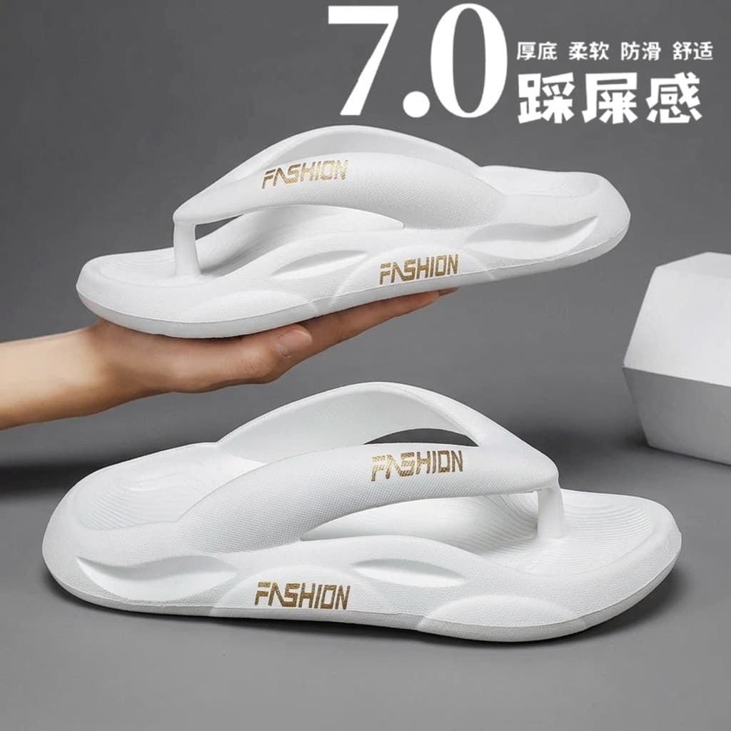 Chinelos masculinos 2026 verão novo estilo merda-pisando sola grossa antiderrapante desodorante exterior Wear masculino