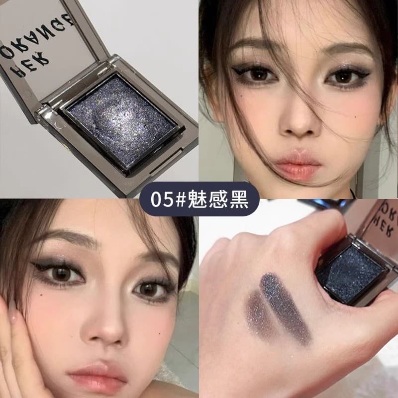 Hot Girl Smoky Makeup Monocromático Paleta de sombras Cimento Cinza Série Escura Estilo Europeu Americano Fosco Glitter