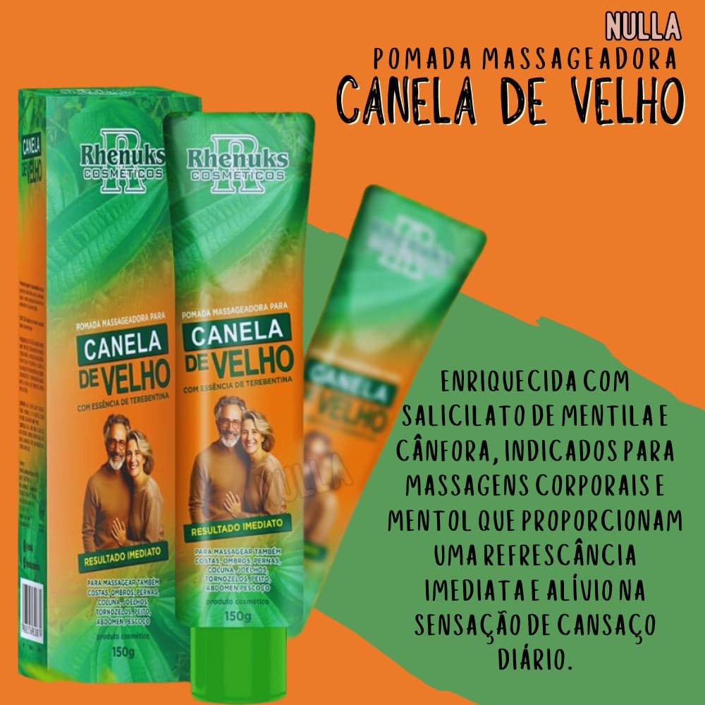 Kit c/ 2 unid. CANELA DE VELHO pomada para massagem 150g cada Rhenuks